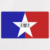 サンアントニオ市旗と愛国的なラベル ラベル (デザイン2)