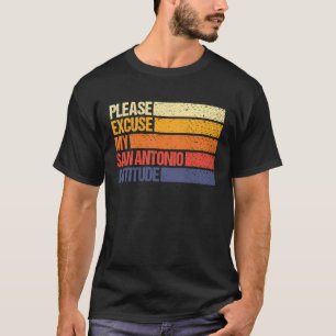 サンアントニオ弁解マイサンアントニオの態度男性へ Tシャツ