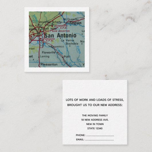 サンアントニオ引っ越しました新しいアドレスカード エンクロージャーカード (正面/裏面)