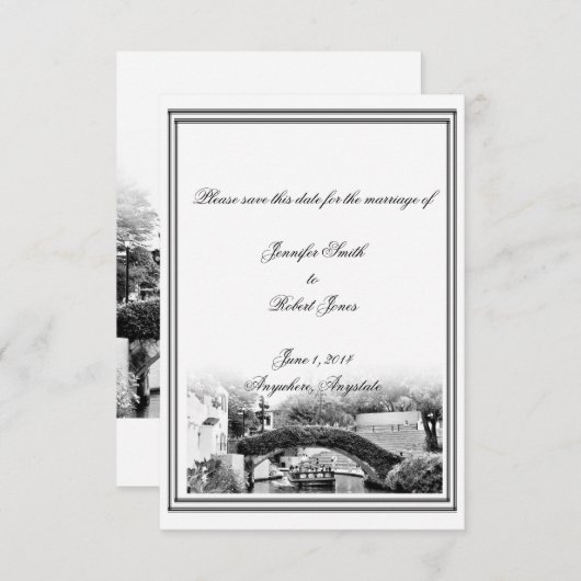 サンアントニオ目的地の結婚式の日付を保存 セーブザデート (正面/裏面)