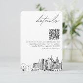 サンアントニオ結婚のモダン詳細QRコード エンクロージャーカード (スタンド正面)