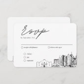 サンアントニオ結婚のRSVP伝統的 Mealオプション エンクロージャーカード (正面/裏面)