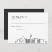 サンアントニオ結婚ズ |スタイル化されたスカイラインRSVP 出欠カード (正面/裏面)