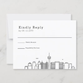 サンアントニオ結婚ズ |スタイル化されたスカイラインRSVP 出欠カード