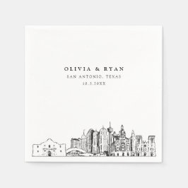 サンアントニオ結婚テキサス州紙ナプキン スタンダードカクテルナプキン