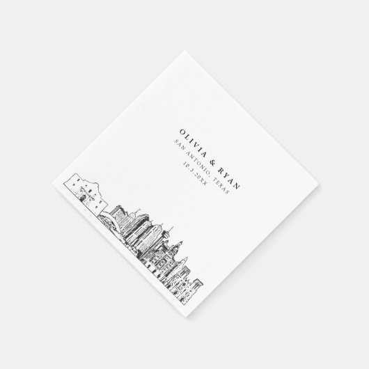 サンアントニオ結婚テキサス州紙ナプキン スタンダードカクテルナプキン (角)