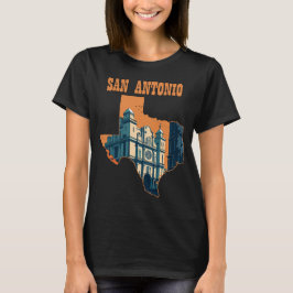 サンアントニオ アラモ テキサス レトロ トラベル Tシャツ