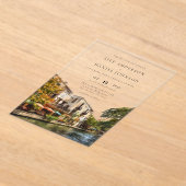 サンアントニオ ウォータカラー デスティネーション ウェディング アクリル招待状 (レイダウン)