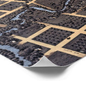 サンアントニオ テキサス州 アンティーク航空地図 1873 ポスター (角)