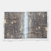 サンアントニオ、テキサス州、アンティーク航空市地図1873 キッチンタオル (横)