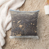 サンアントニオ、テキサス州、アンティーク航空市地図1873 クッション (ブランケット)