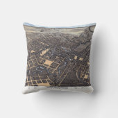 サンアントニオ、テキサス州、アンティーク航空市地図1873 クッション (裏面)