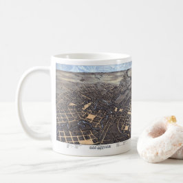 サンアントニオ、テキサス州、アンティーク航空市地図1873 コーヒーマグカップ