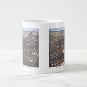 サンアントニオ、テキサス州、アンティーク航空市地図1873 ジャンボコーヒーマグカップ (正面)