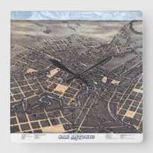 サンアントニオ、テキサス州、アンティーク航空市地図1873
