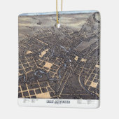 サンアントニオ、テキサス州、アンティーク航空市地図1873 セラミックオーナメント (左)