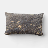 サンアントニオ、テキサス州、アンティーク航空市地図1873 ランバークッション (裏面)