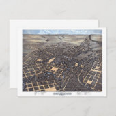 サンアントニオ、テキサス州、アンティーク航空市地図1873 招待状 (正面/裏面)