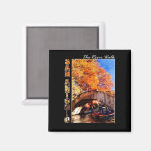 サンアントニオ、テキサス州：リバーウォークブリッジ マグネット (正面/裏面)