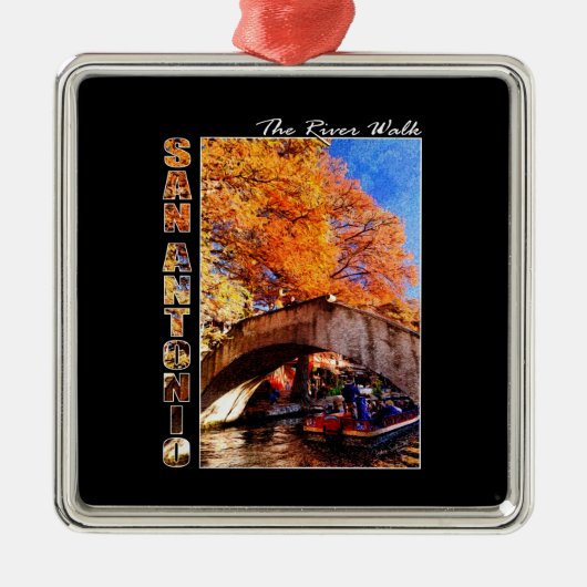 サンアントニオ、テキサス州：リバーウォークブリッジ メタルオーナメント (正面)