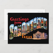 サンアントニオ テキサス からのヴィンテージ グリーティングカード ポストカード (正面/裏面)