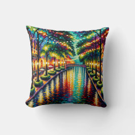 「サンアントニオ・リバーウォーク：クリスマスの雰囲気」 クッション