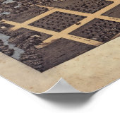 サンアントニオTXバードズアイパノラママップ1873 ポスター (角)