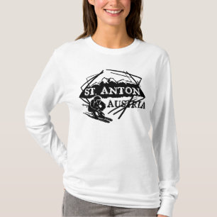 サンアントンオーストリアレディーススキーフード付きスウェットシャツ Tシャツ