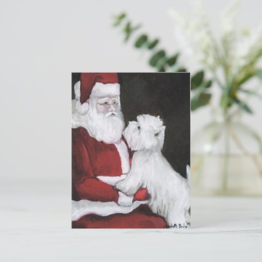 サンアンドウエストハイランドテリアードッグアートポストカード シーズンポストカード (スタンド正面)