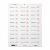 サンアンドクラウドガールズベビーシャワー差出人住所 ラベル (フルシート)