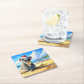 サンアンドサーフコアラサンタハット スクエアペーパーコースター (インサイチュ)