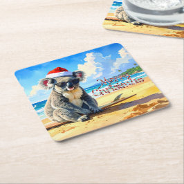 サンアンドサーフコアラサンタハット スクエアペーパーコースター