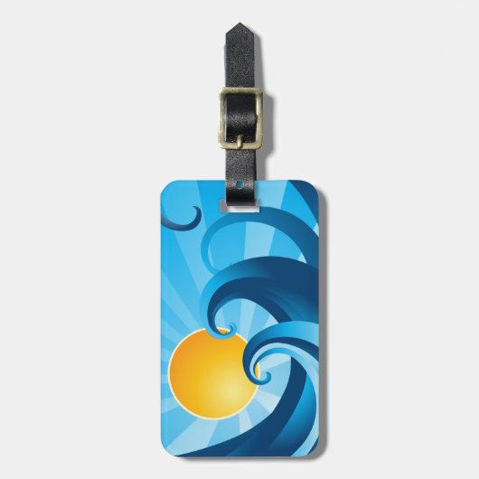 サンアンドサーフシーウェーブイラストレーション ラゲッジタグ (正面縦)