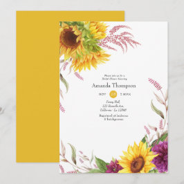 サンアンドブルゴーニュプラムフローラブライダルシャワー 招待状