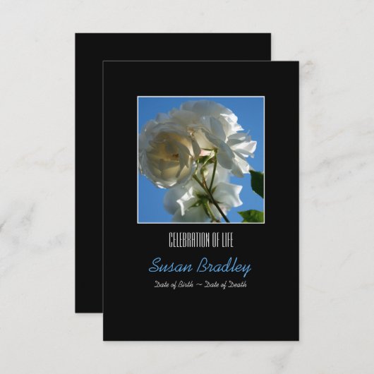 サンアンドホワイトローズお祝いオブライフ招待状 招待状 (正面/裏面)