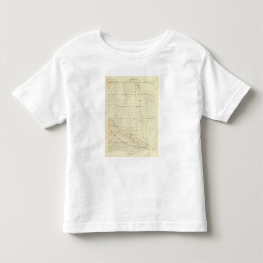 サンアンドレアスの切れ間を示すPalmdaleの四角形 トドラーTシャツ (正面)