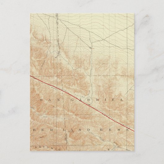 サンアンドレアスの裂け目を示すサンアントニオ四辺形 ポストカード (正面)