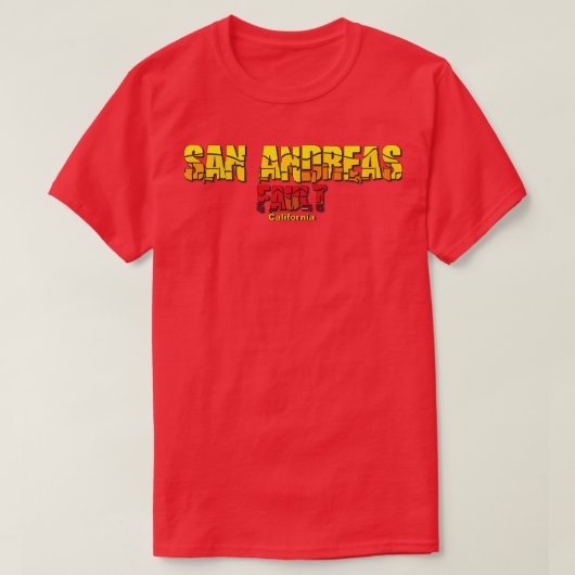 サンアンドレアス断層カリフォルニア Tシャツ (デザイン正面)