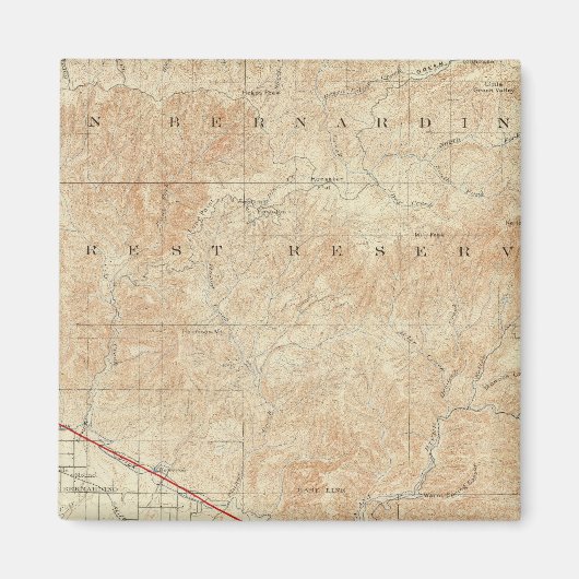 サンアンドレアス裂け目を示すレッドランズ四辺形 マグネット (正面)