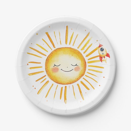 サンアンドロケットファースト誕生日紙プレート ペーパープレート (正面)