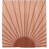 サンアーストーンズサンライズブラウンラストレトロサンシャイン シャワーカーテン (正面)