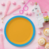 サンイエローアクセントカラー準備完了カスタマイズ ペーパープレート (パーティー)
