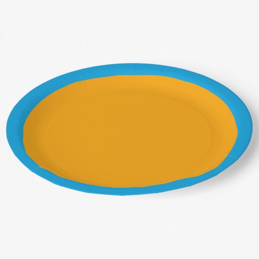 サンイエローアクセントカラー準備完了カスタマイズ ペーパープレート (アングル)