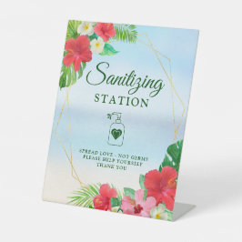 サンイタイジングステーション熱帯フローラ金ゴールド幾何学模様 台座サイン