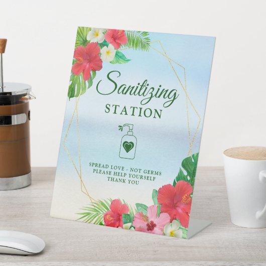 サンイタイジングステーション熱帯フローラ金ゴールド幾何学模様 台座サイン (インサイチュ)