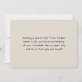 サンイベル島のカメからのご挨拶 シェルの中 カード (裏面)