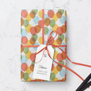 サンウォッシュ色のパーティーバルーンのパターン ラッピングペーパー