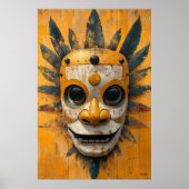 サンウォリアマスク – メソアメリカンの儀式シンボル ポスター (正面)
