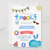 サンウォータープール誕生日招待状 招待状 (正面)