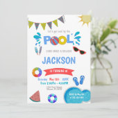 サンウォータープール誕生日招待状 招待状 (スタンド正面)